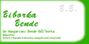 biborka bende business card